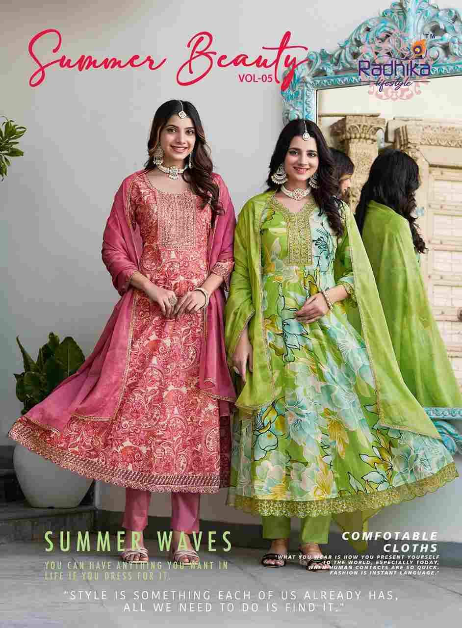 Summer Beauty Vol-5 By Radhika Lifestyle 5001 To 5006 Series Designer Festive Suits Beautiful Stylish Fancy Colorful Party Wear & Occasional Wear Cotton Print Dresses At Wholesale Price