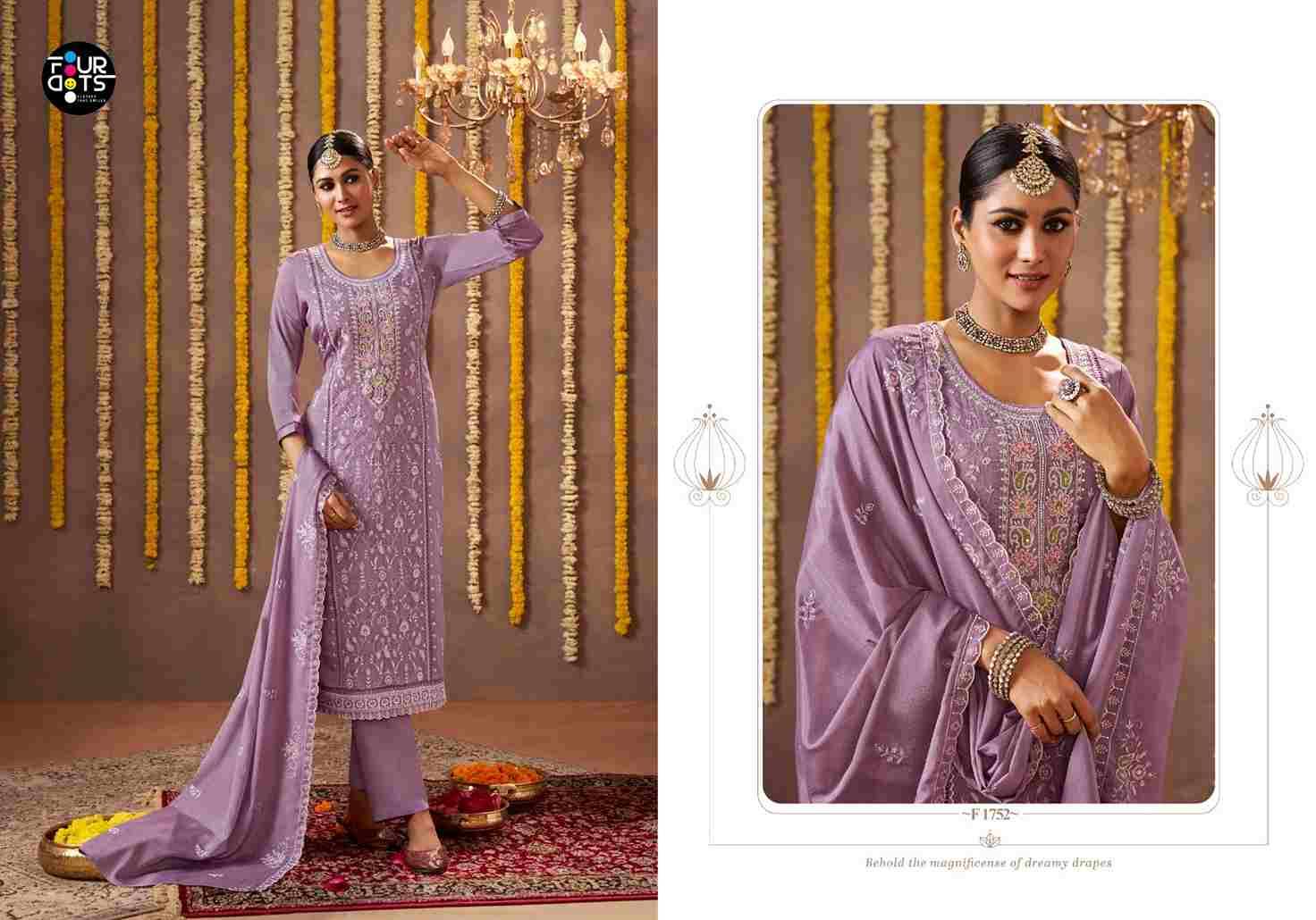 Sharvari By Four Dots 1751 To 1754 Series Beautiful Festive Suits Colorful Stylish Fancy Casual Wear & Ethnic Wear Pure Chinnon Dresses At Wholesale Price