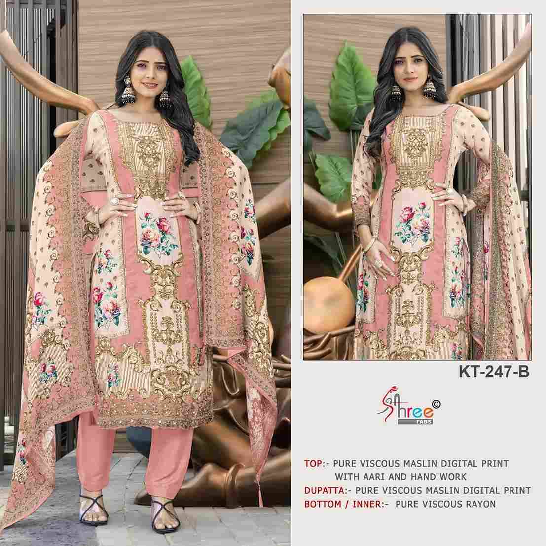 Shree Fabs Hit Design KT-247 Colours By Shree Fabs KT-247-A To KT-247-D Series Designer Pakistani Suits Beautiful Fancy Stylish Colorful Party Wear & Occasional Wear Pure Viscose Muslin Embroidery Dresses At Wholesale Price