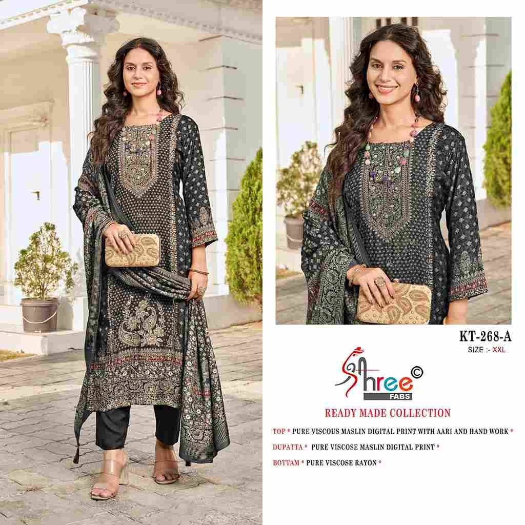 Shree Fabs Hit Design KT-268 Colours By Shree Fabs KT-268 To KT-268-C Series Designer Pakistani Suits Beautiful Fancy Stylish Colorful Party Wear & Occasional Wear Pure Viscose Muslin Embroidery Dresses At Wholesale Price