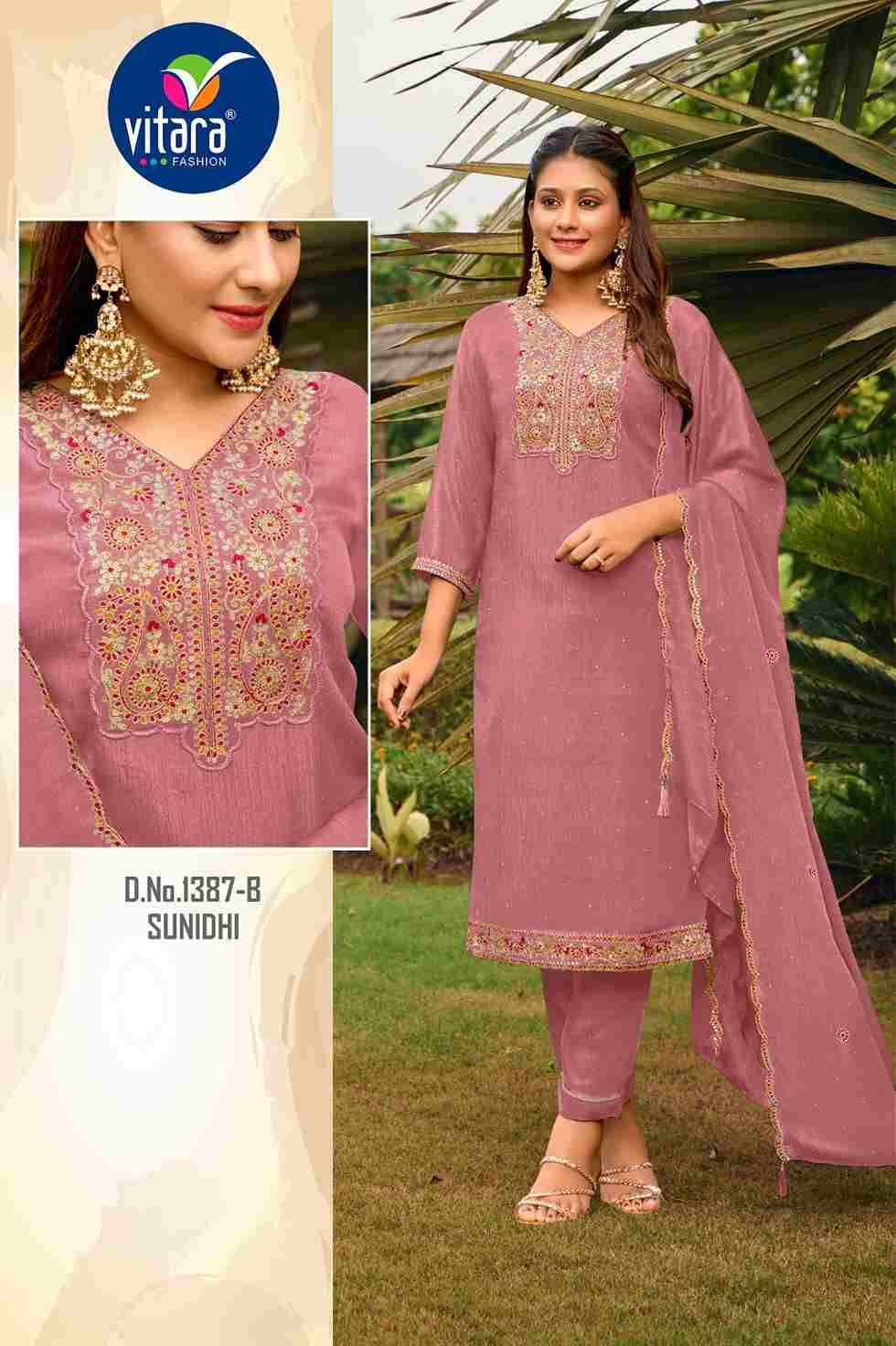 Sunidhi By Vitara 1387-A To 1387-H Series Beautiful Stylish Festive Suits Fancy Colorful Casual Wear & Ethnic Wear & Ready To Wear Chinnon Dresses At Wholesale Price