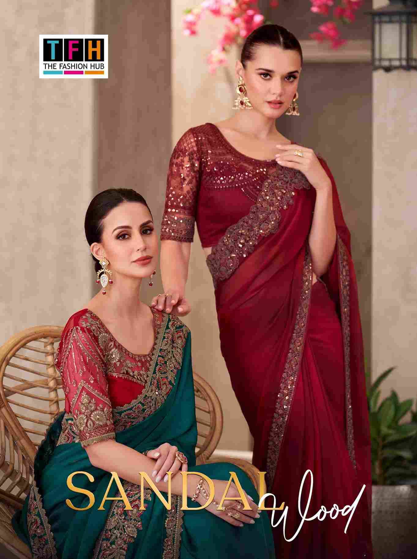 Sandalwood Vol-15 By TFH 1501 To 1518 Series Indian Traditional Wear Collection Beautiful Stylish Fancy Colorful Party Wear & Occasional Wear Chiffon/Georgette/Silk Sarees At Wholesale Price