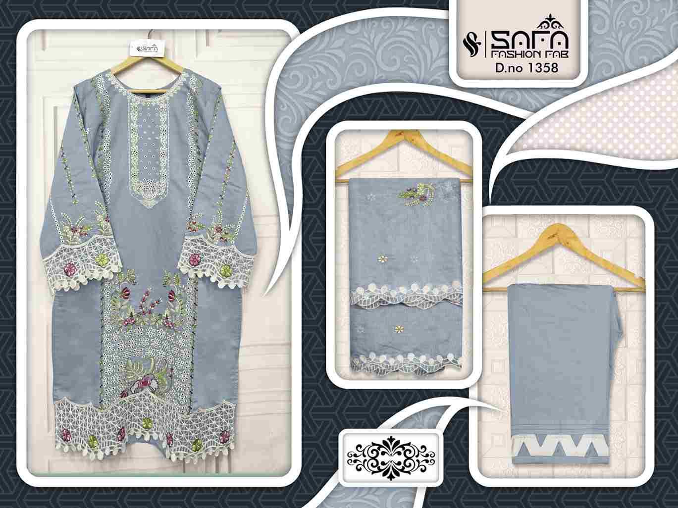 Safa 1358 Colours By Safa Fashion 1358-A To 1358-C Series Designer Stylish Fancy Colorful Beautiful Party Wear & Ethnic Wear Collection Viscose Dresses At Wholesale Price