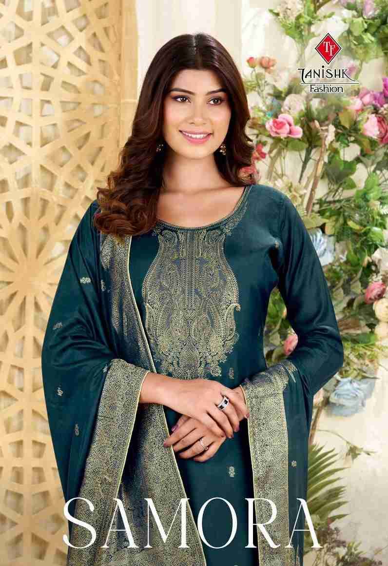Samora By Tanishk Fashion 101 To 104 Series Beautiful Festive Suits Colorful Stylish Fancy Casual Wear & Ethnic Wear Muslin Jacquard Dresses At Wholesale Price