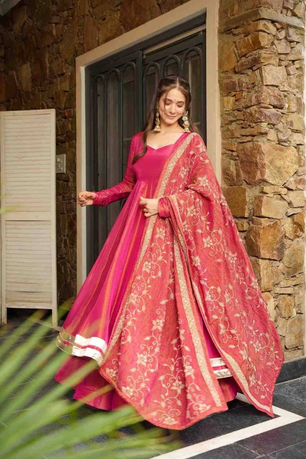 Sf-1044 By Fashid Wholesale Designer Beautiful Collection Occasional Wear & Party Wear Pure Cosmos Gowns At Wholesale Price