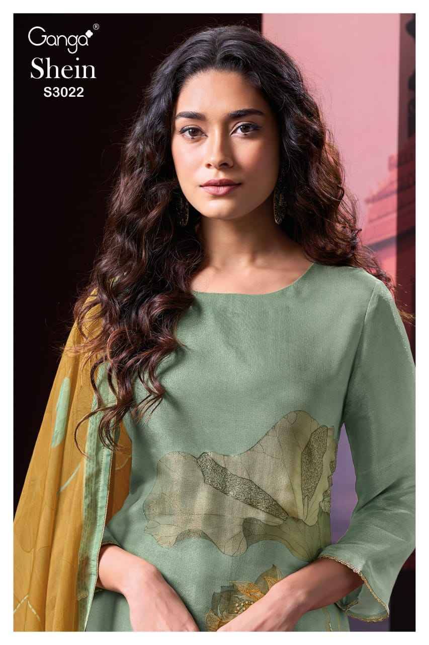 Shein-3022 By Ganga Fashion 3022-A To 3022-C Series Beautiful Festive Suits Colorful Stylish Fancy Casual Wear & Ethnic Wear Premium Bemberg Silk Jacquard Dresses At Wholesale Price