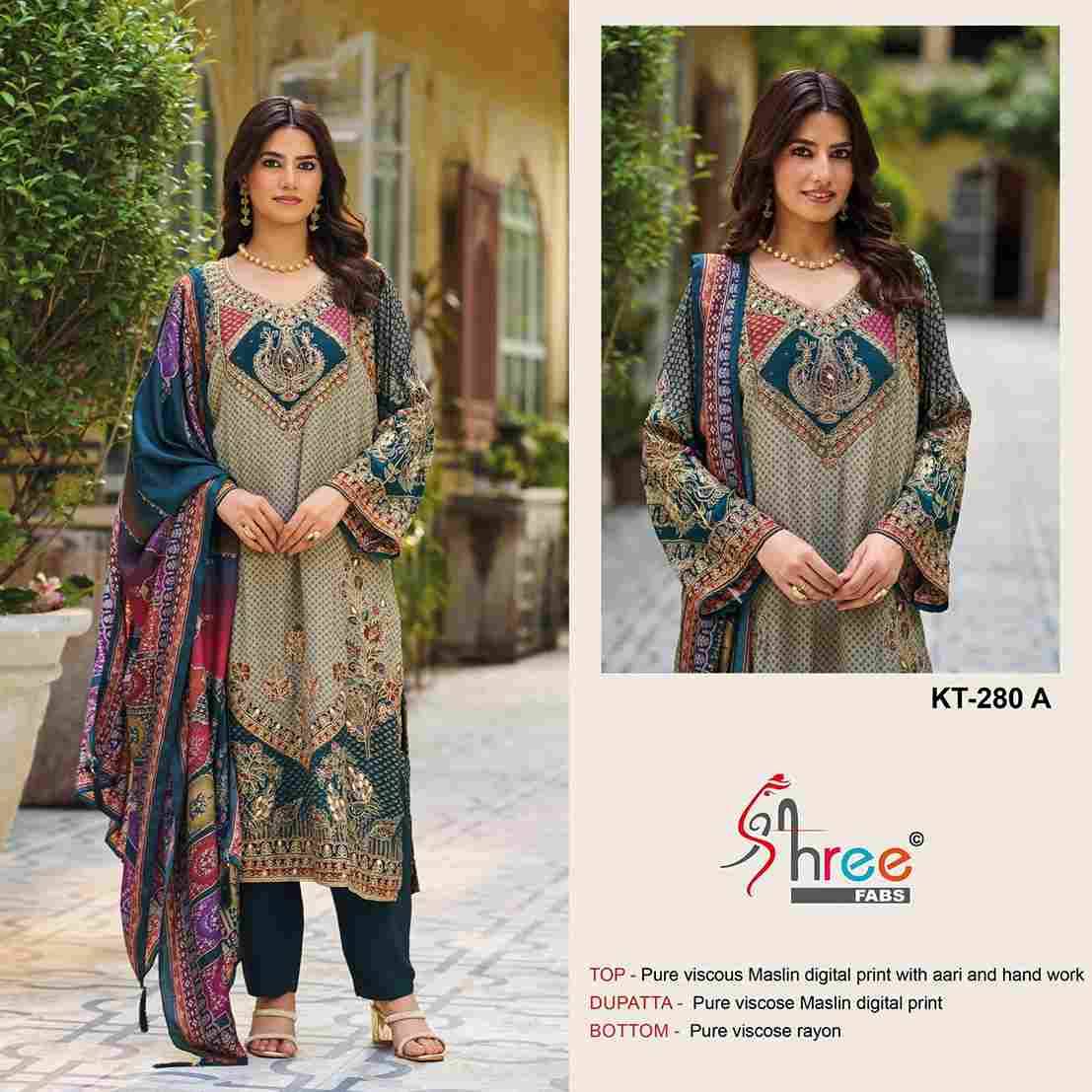 Shree Fabs Hit Design KT-280-A By Shree Fabs Designer Pakistani Suits Beautiful Fancy Stylish Colorful Party Wear & Occasional Wear Pure Viscose Muslin Embroidery Dresses At Wholesale Price