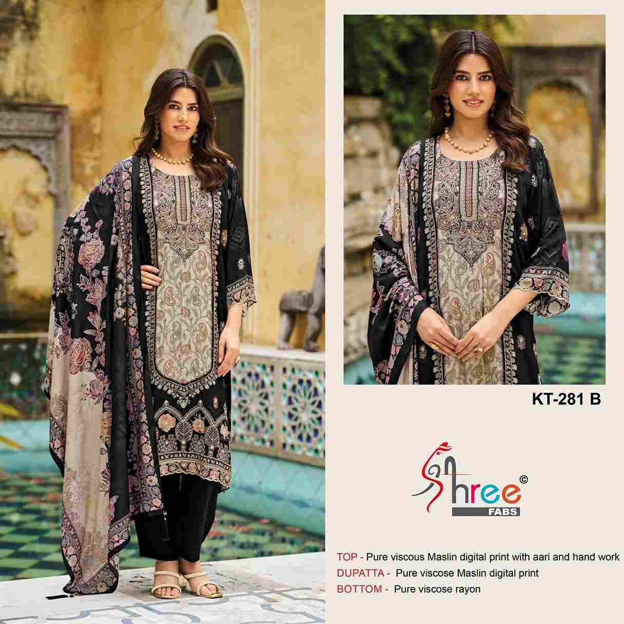 Shree Fabs Hit Design KT-281 Colours By Shree Fabs KT-281-A To KT-281-D Series Designer Pakistani Suits Beautiful Fancy Stylish Colorful Party Wear & Occasional Wear Pure Viscose Muslin Embroidery Dresses At Wholesale Price
