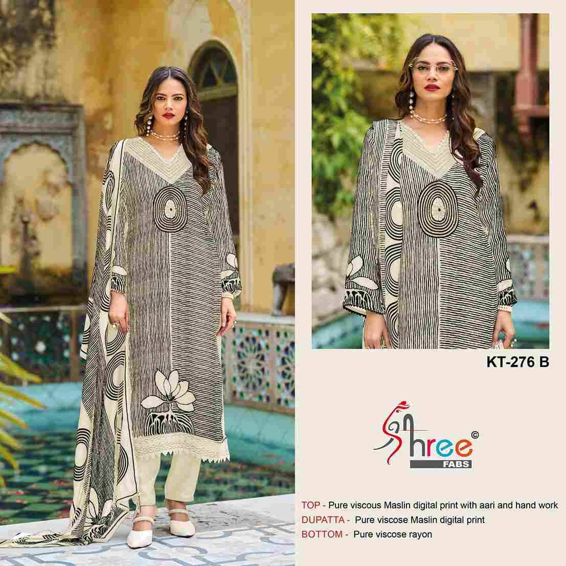 Shree Fabs Hit Design KT-276 Colours By Shree Fabs KT-276-A To KT-276-B Series Designer Pakistani Suits Beautiful Fancy Stylish Colorful Party Wear & Occasional Wear Pure Viscose Muslin Embroidery Dresses At Wholesale Price