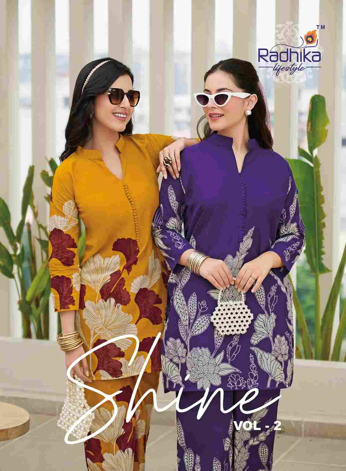 Shine Vol-2 By Radhika Lifestyle 2001 To 2008 Series Designer Stylish Fancy Colorful Beautiful Party Wear & Ethnic Wear Collection Pure Cotton Co-Ord At Wholesale Price