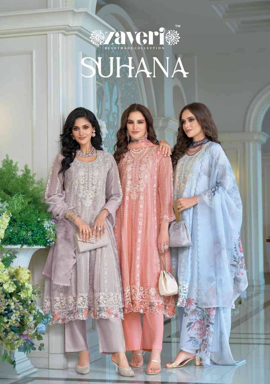 Suhana By Zaveri 1889 To 1891 Series Beautiful Festive Suits Colorful Stylish Fancy Casual Wear & Ethnic Wear Soft Organza Embroidery Dresses At Wholesale Price