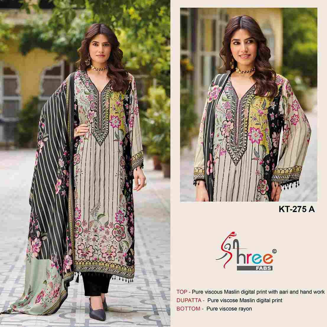 Shree Fabs Hit Design KT-275-A By Shree Fabs Designer Pakistani Suits Beautiful Fancy Stylish Colorful Party Wear & Occasional Wear Pure Viscose Muslin Embroidery Dresses At Wholesale Price