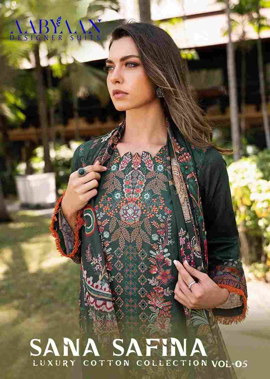 Sana Safina Vol-5 By Aabyaan 501 To 506 Series Beautiful Stylish Festive Suits Fancy Colorful Casual Wear & Ethnic Wear & Ready To Wear Pure Cotton Dresses At Wholesale Price