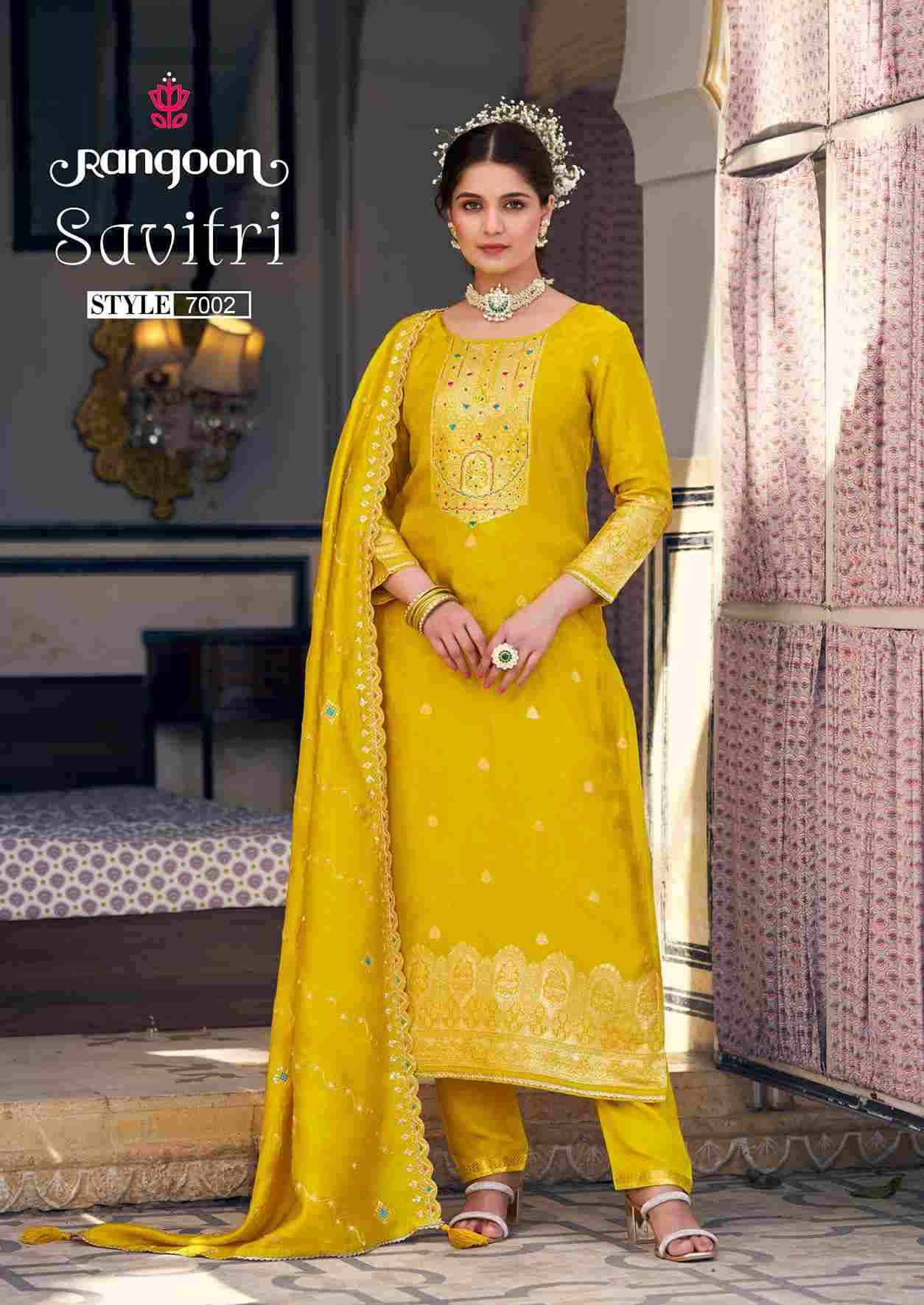 Savitri By Rangoon 7001 To 7004 Series Beautiful Festive Suits Colorful Stylish Fancy Casual Wear & Ethnic Wear Doal Jacquard Dresses At Wholesale Price