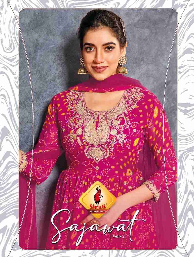 Sajawat Vol-2 By Shruti 101 To 103 Series Beautiful Stylish Fancy Colorful Casual Wear & Ethnic Wear Soft Georgette Gowns With Dupatta At Wholesale Price
