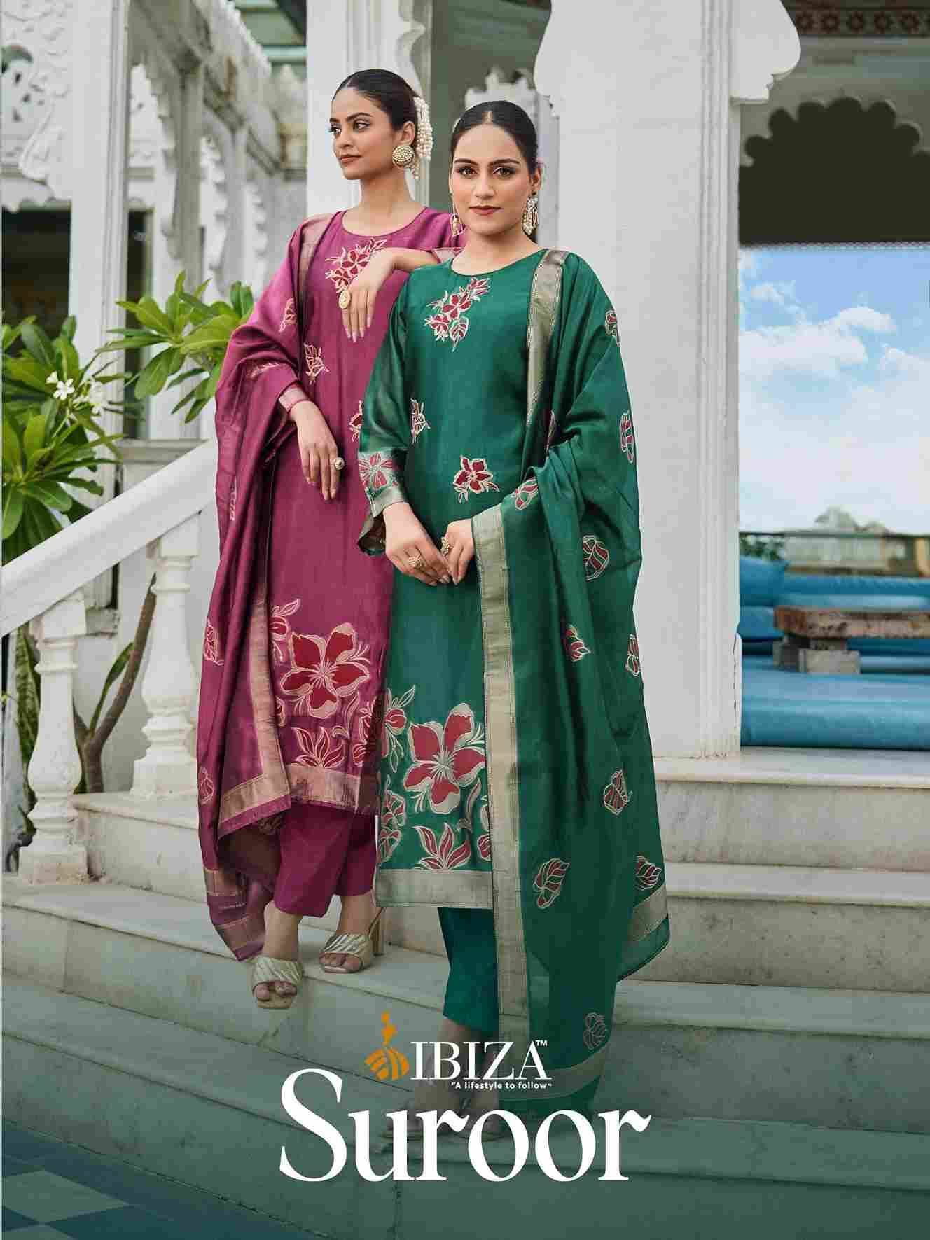 Suroor By Ibiza 16042 To 16045 Series Designer Festive Suits Beautiful Fancy Stylish Colorful Party Wear & Occasional Wear Pure Bangalori Silk Jacquard Dresses At Wholesale Price