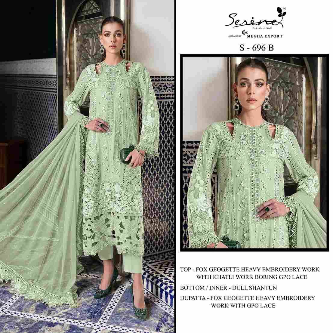 Serene Hit Design S-695 Colours By Serene S-695-A To S-695-D Series Designer Pakistani Suits Beautiful Fancy Colorful Stylish Party Wear & Occasional Wear Faux Georgette Embroidered Dresses At Wholesale Price