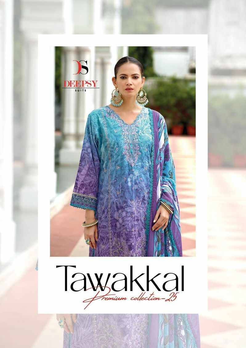 Tawakkal Premium Collection-25 By Deepsy Suits 1001 To 1008 Series Pakistani Stylish Beautiful Colourful Printed & Embroidered Party Wear & Occasional Wear Pure Cotton Dresses At Wholesale Price