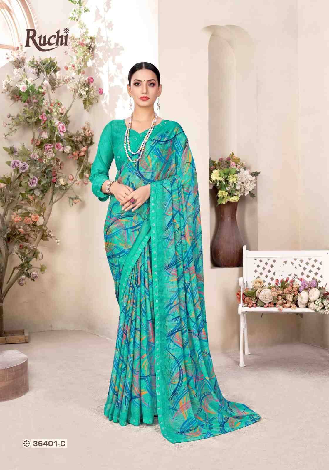 Vanilla Vol-13 By Ruchi Sarees 38401-A To 38403-D Series Indian Traditional Wear Collection Beautiful Stylish Fancy Colorful Party Wear & Occasional Wear Chiffon Sarees At Wholesale Price