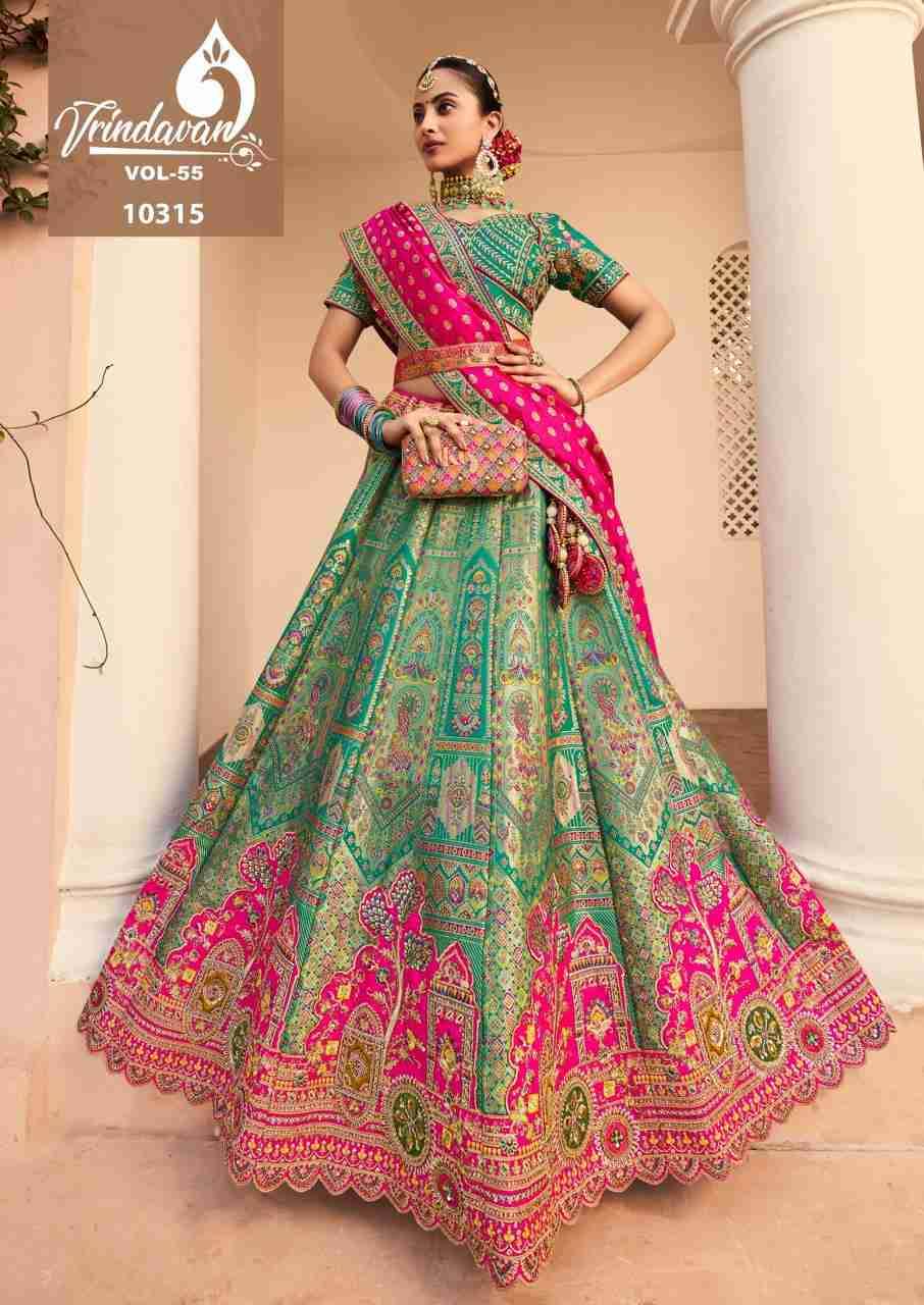 Vrindavan Vol-55 By Vrindavan 10314 To 10319 Series Bridal Wear Collection Beautiful Stylish Colorful Fancy Party Wear & Occasional Wear Silk Lehengas At Wholesale Price