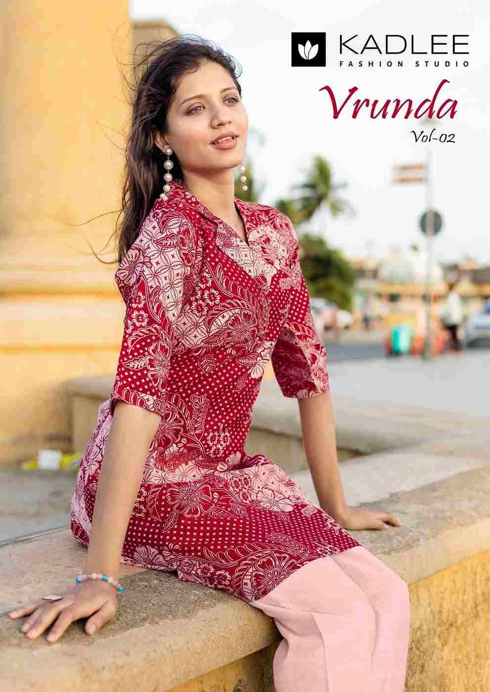 Vrunda Vol-2 By Kadlee 4005 To 4008 Series Designer Stylish Fancy Colorful Beautiful Party Wear & Ethnic Wear Collection Vetican Print Tops With Bottom At Wholesale Price