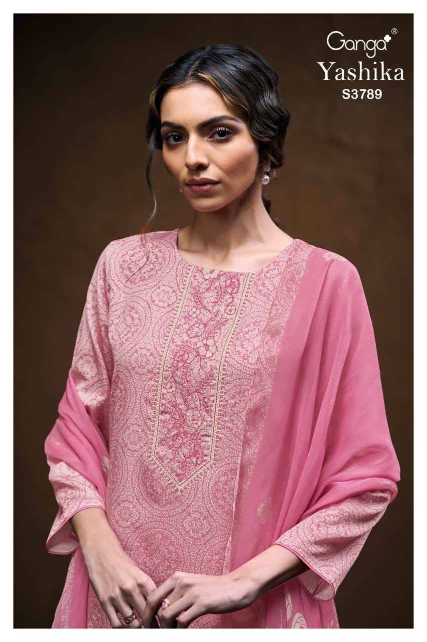 Vashika-3789 By Ganga Fashion 3789-A To 3789-D Series Beautiful Festive Suits Colorful Stylish Fancy Casual Wear & Ethnic Wear Pure Cotton Satin Dresses At Wholesale Price