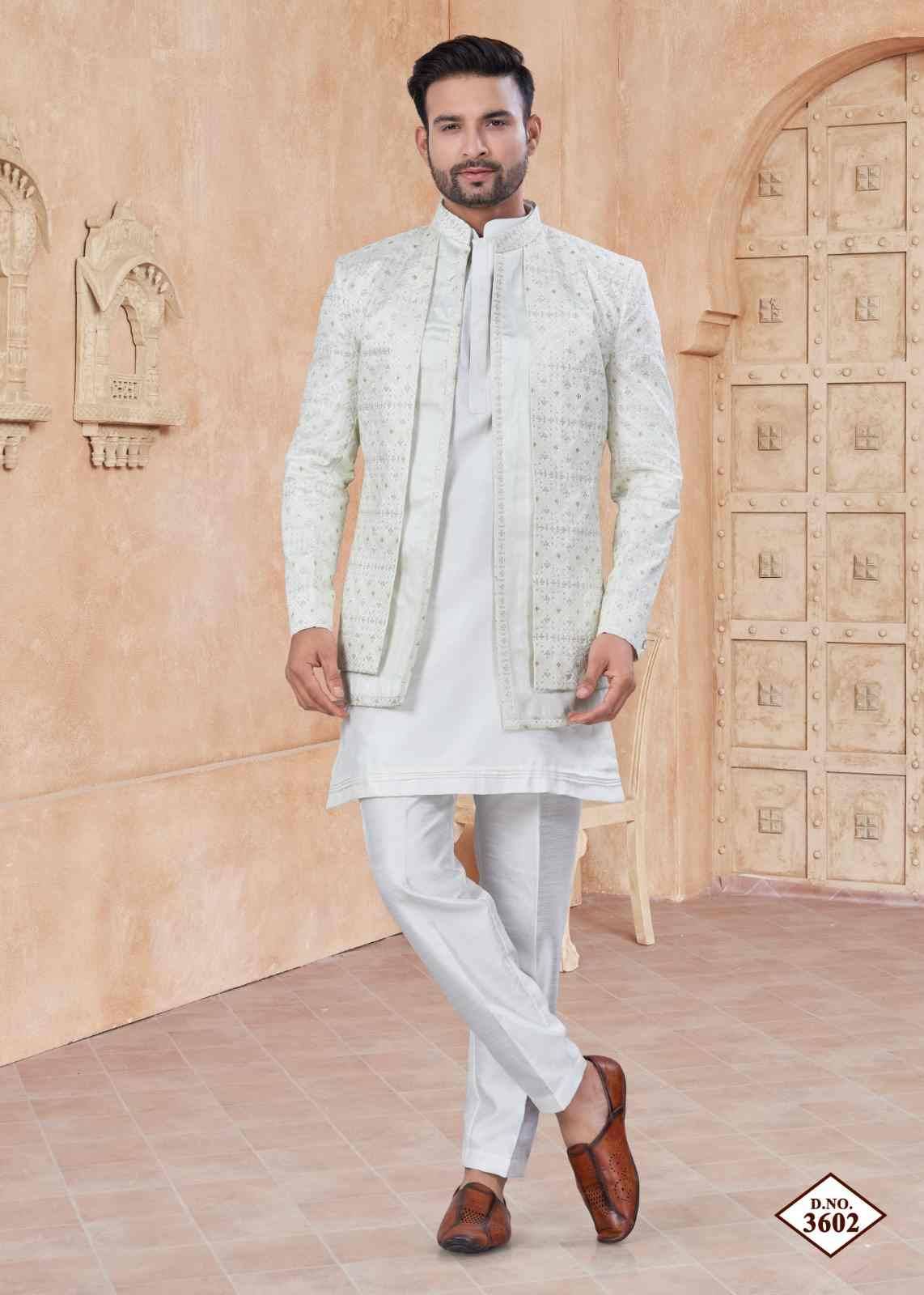 Wedding Collection Vol-36 By Outluk 3601 To 3606 Series Beautiful Colorful Stylish Fancy Casual Wear & Ethnic Wear & Ready To Wear Pure Silk Kurtas With And Jackets At Wholesale Price