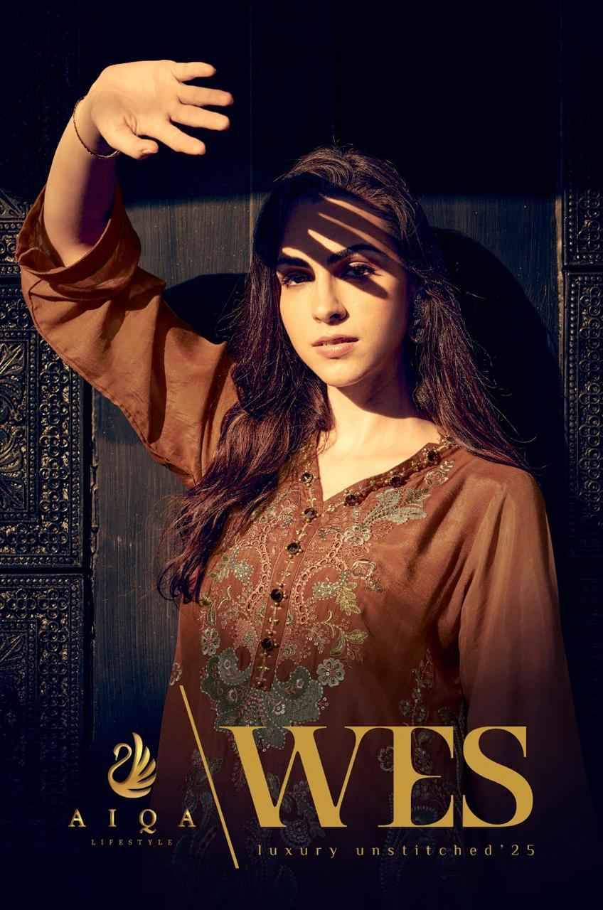 Wes By Aiqa 1549 To 1554 Series Beautiful Festive Suits Colorful Stylish Fancy Casual Wear & Ethnic Wear Pure Bemberg Silk With Work Dresses At Wholesale Price