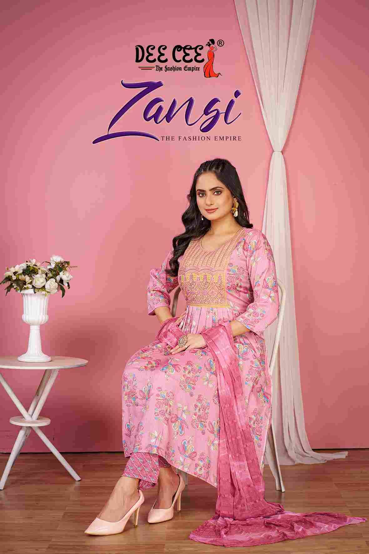 Zansi By Dee Cee 101 To 106 Series Beautiful Anarkali Suits Stylish Fancy Colorful Casual Wear & Ethnic Wear Rayon Foil Dresses At Wholesale Price
