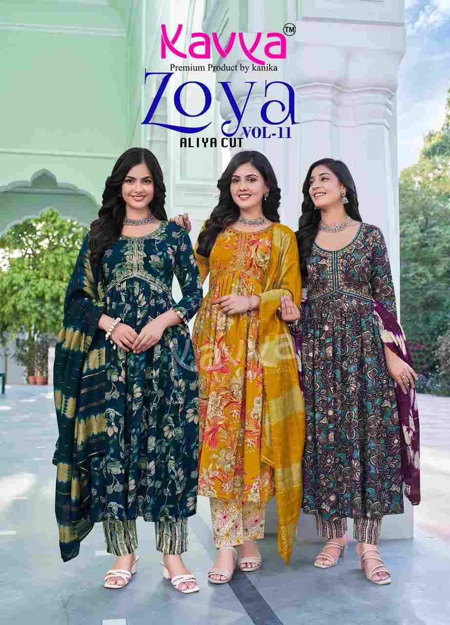 Zoya Vol-11 By Kavya 11001 To 11010 Series Beautiful Festive Suits Colorful Stylish Fancy Casual Wear & Ethnic Wear Heavy Rayon Print Dresses At Wholesale Price