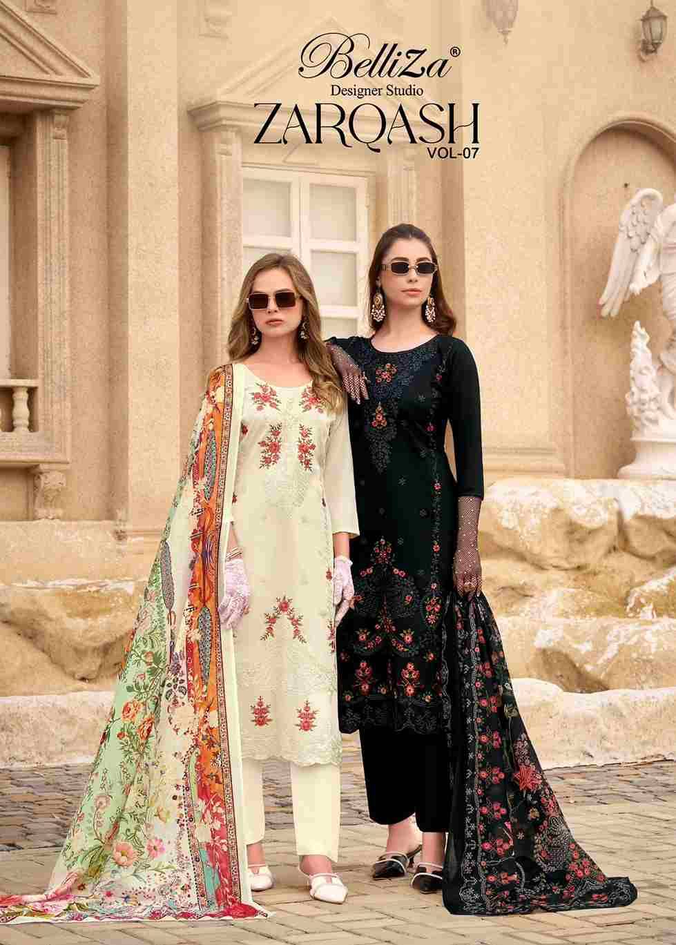 Zarqash Vol-7 By Belliza 870-001 To 870-006 Series Beautiful Festive Suits Stylish Fancy Colorful Casual Wear & Ethnic Wear Pure Jam Cotton Dresses At Wholesale Price