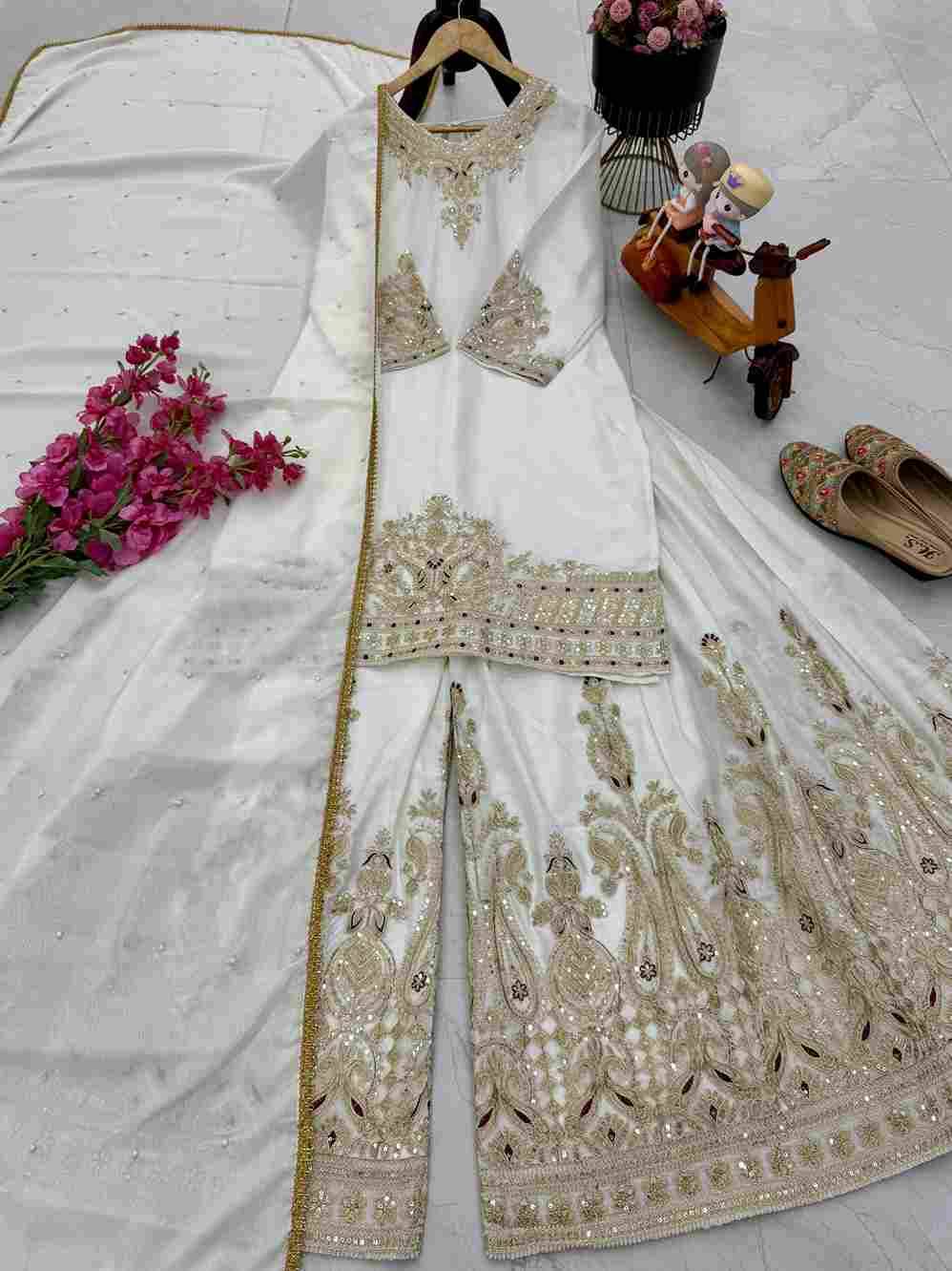 Zd-9283 By Fashid Wholesale 01 To 05 Series Beautiful Sharara Colorful Fancy Wedding Collection Occasional Wear & Party Wear Chinnon Silk Dresses At Wholesale Price