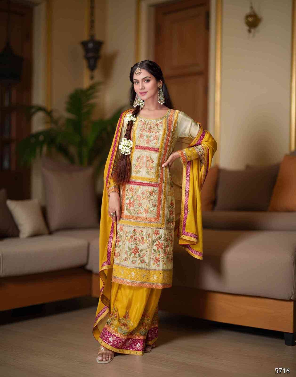 Zeeya Vol-3 By Zeeya 5715 To 5716 Series Designer Sharara Suits Collection Beautiful Stylish Fancy Colorful Party Wear & Occasional Wear Jacquard Dresses At Wholesale Price