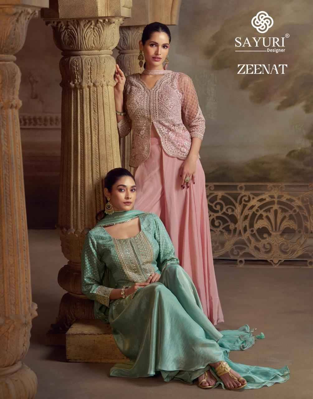 Zeenat By Sayuri 5821 To 5823 Series Designer Beautiful Festive Collection Occasional Wear & Party Wear Pure Viscose Crop Top With Bottom And Dupatta At Wholesale Price