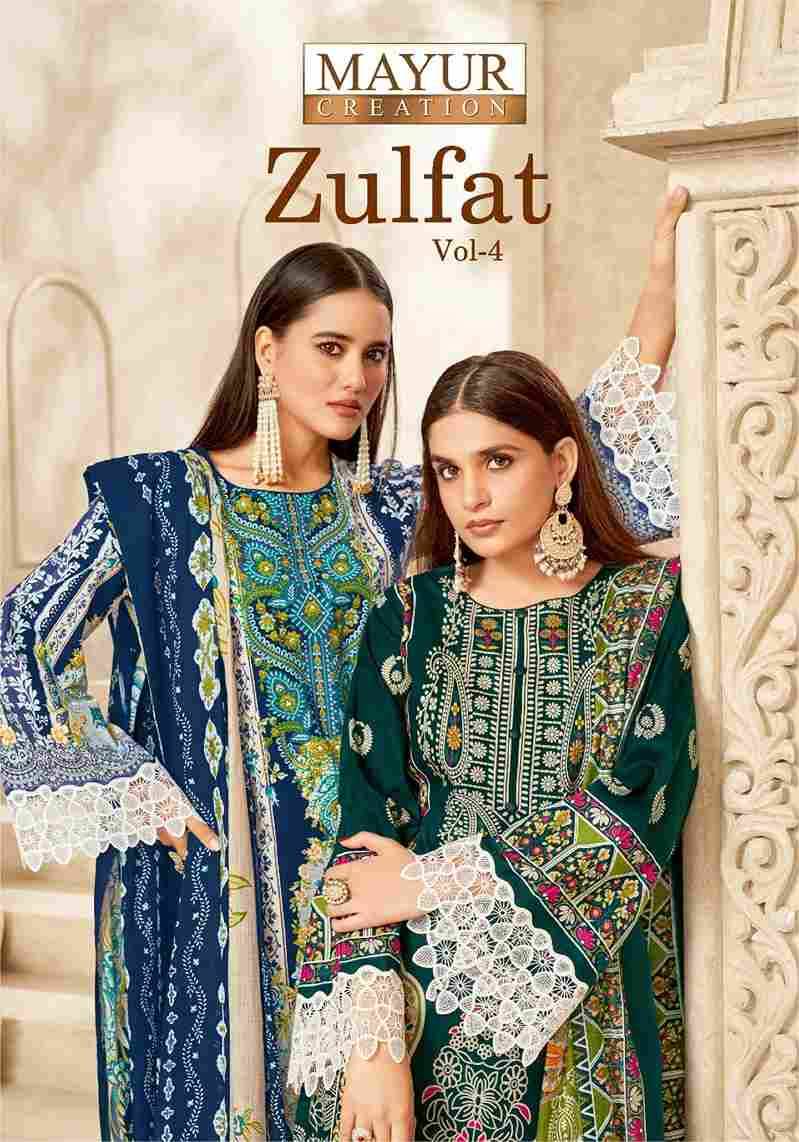 Zulfat Vol-4 By Mayur Creation 4001 To 4008 Series Beautiful Stylish Festive Suits Fancy Colorful Casual Wear & Ethnic Wear & Ready To Wear Heavy Cotton Print Dresses At Wholesale Price
