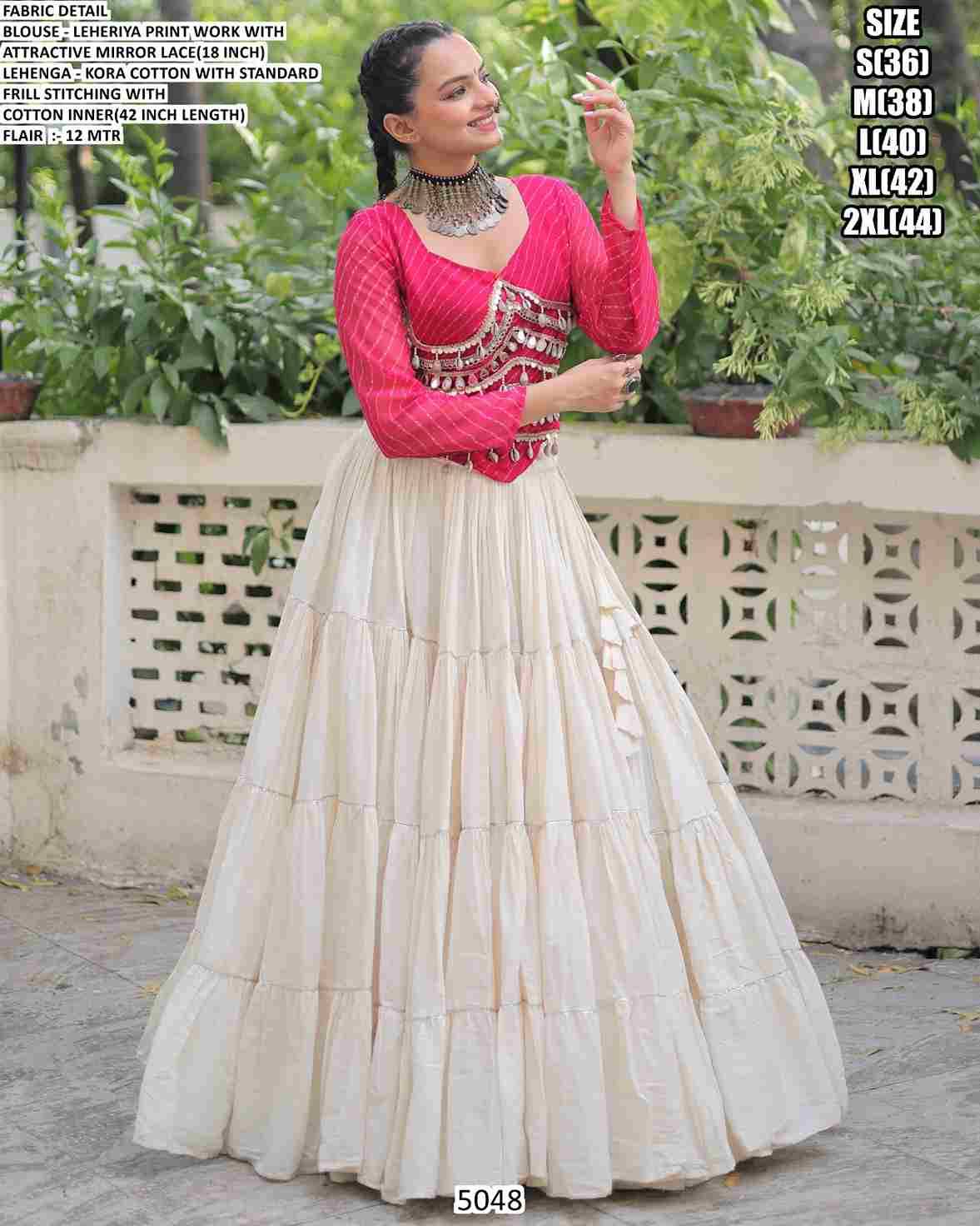 5048 By Fashid Wholesale 5048-A To 5048-E Series Navratri Wear Collection Beautiful Stylish Colorful Fancy Party Wear & Occasional Wear Cotton Lehengas At Wholesale Price