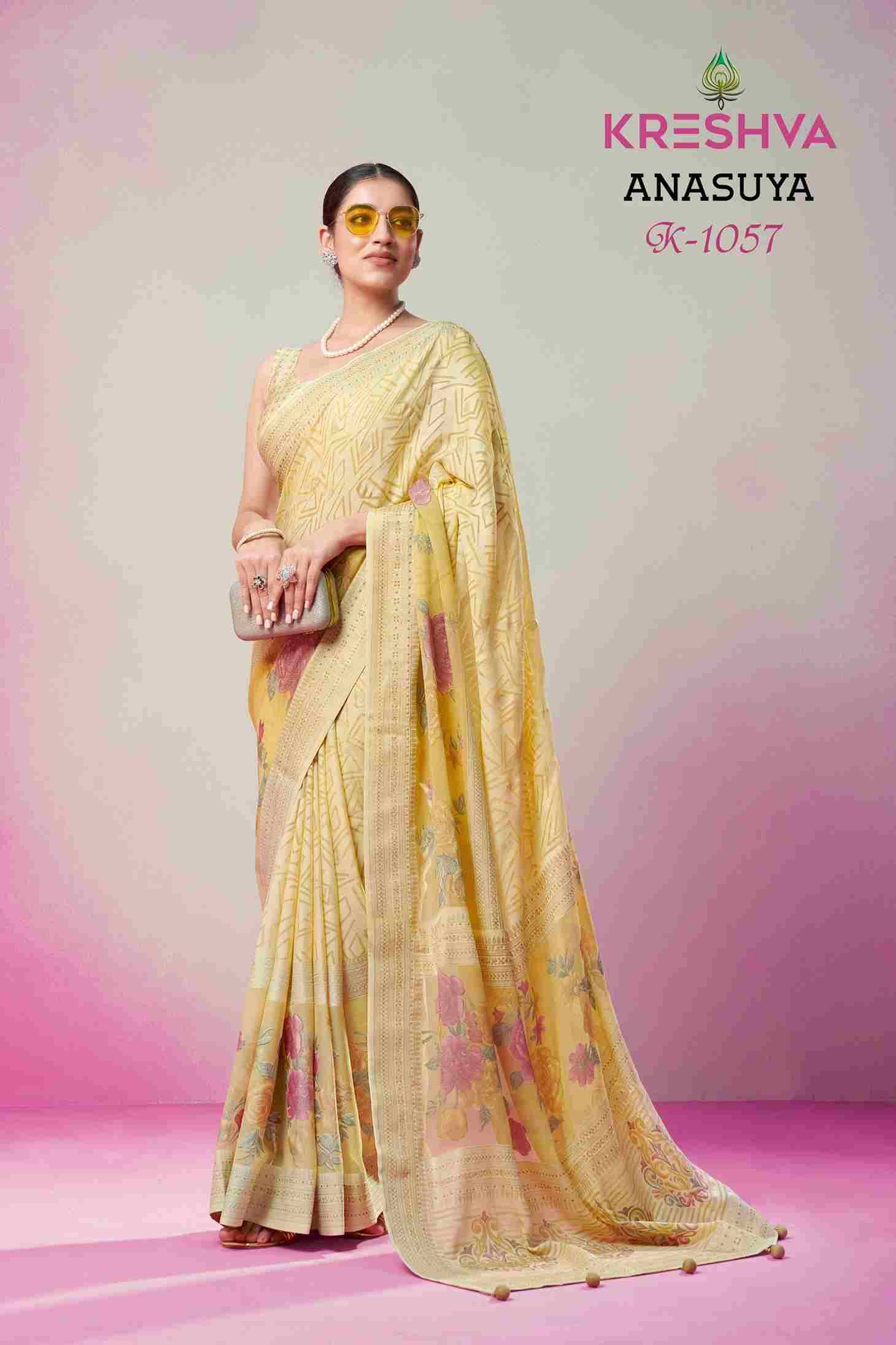 Anasuya By Kreshva 1056 To 1061 Series Indian Traditional Wear Collection Beautiful Stylish Fancy Colorful Party Wear & Occasional Wear Georgette Sarees At Wholesale Price