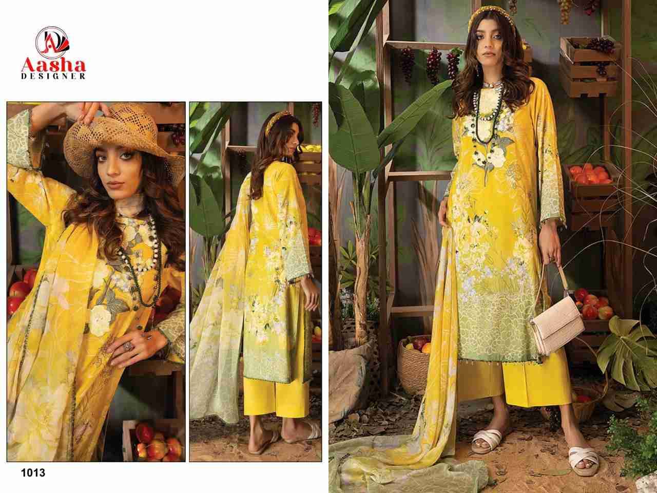 Aasha Hit Design 1013 By Aasha Designer Wholesale Designer Pakistani Suits Collection Beautiful Stylish Fancy Colorful Party Wear & Occasional Wear Pure Cotton Dresses At Wholesale Price