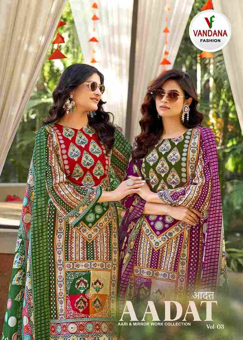Aadat Vol-3 By Vandana Fashion 3001 To 3006 Series Beautiful Festive Suits Stylish Fancy Colorful Casual Wear & Ethnic Wear Viscose Rayon Print Dresses At Wholesale Price