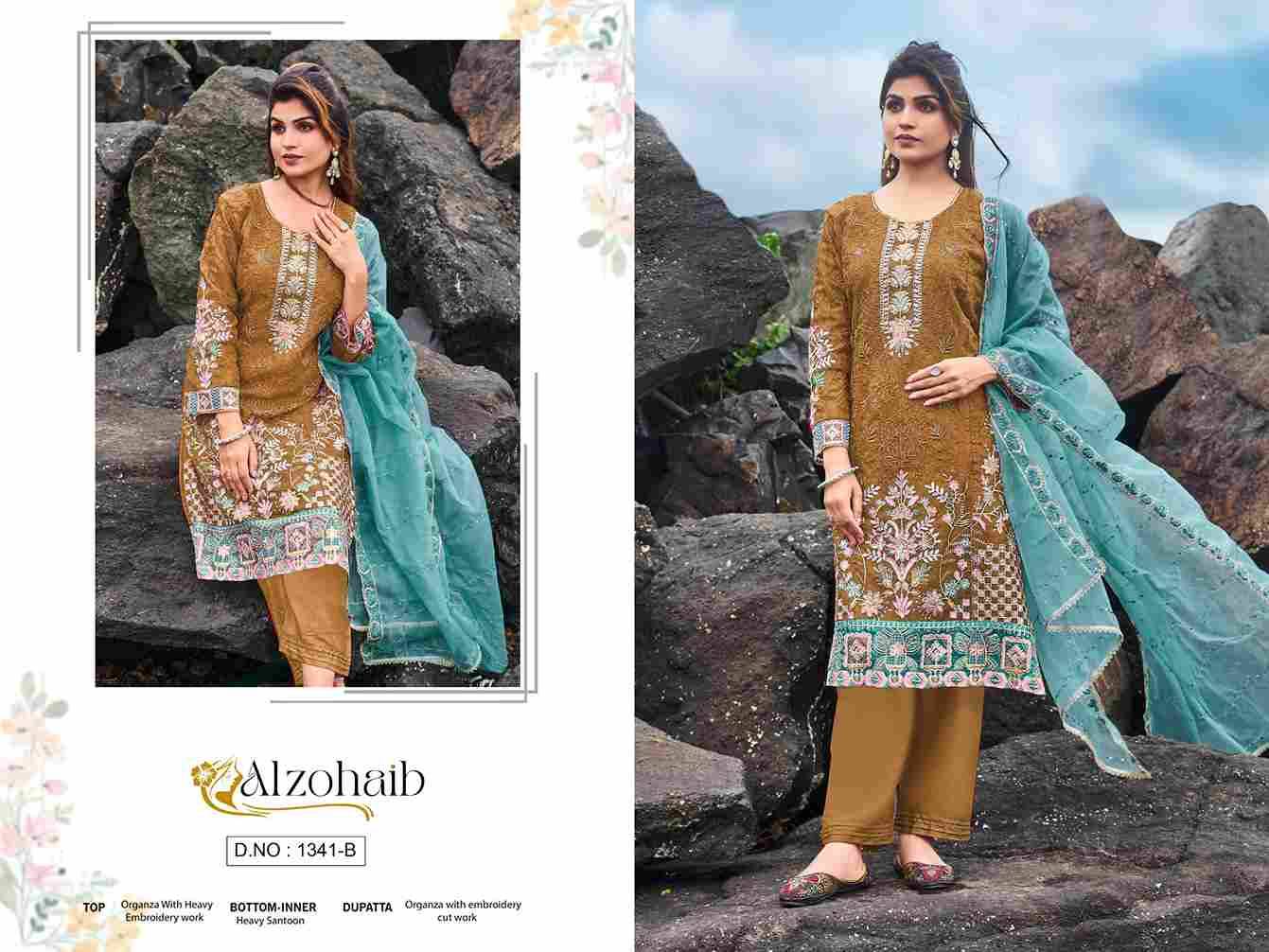 Alzohaib 1341 Series By Alzohaib 1341-A To 1341-D Series Beautiful Pakistani Suits Stylish Fancy Colorful Party Wear & Occasional Wear Organza Dresses At Wholesale Price