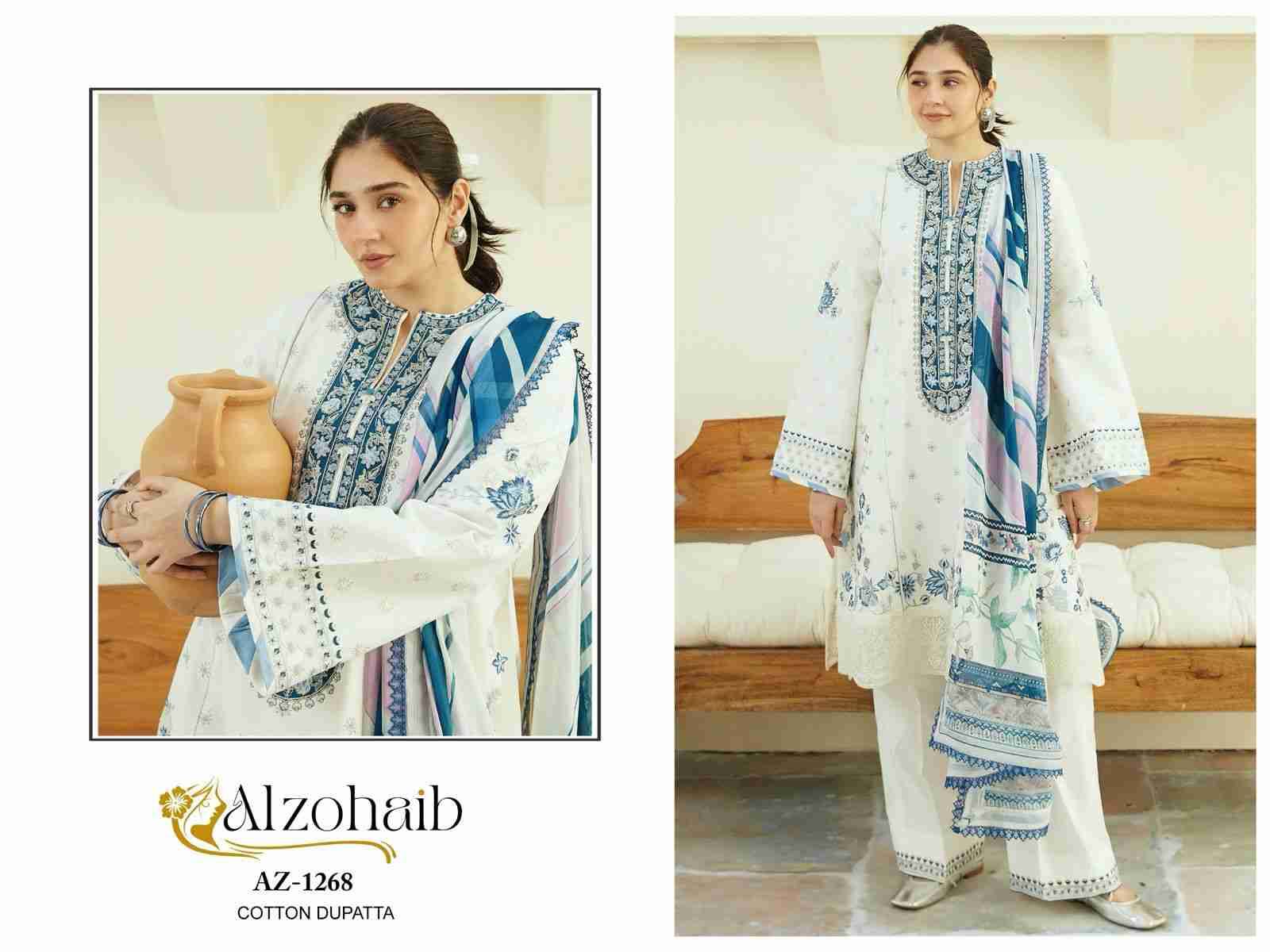 Alzohaib Hit Design 1268 By Alzohaib Beautiful Pakistani Suits Stylish Fancy Colorful Party Wear & Occasional Wear Rayon Cotton Dresses At Wholesale Price