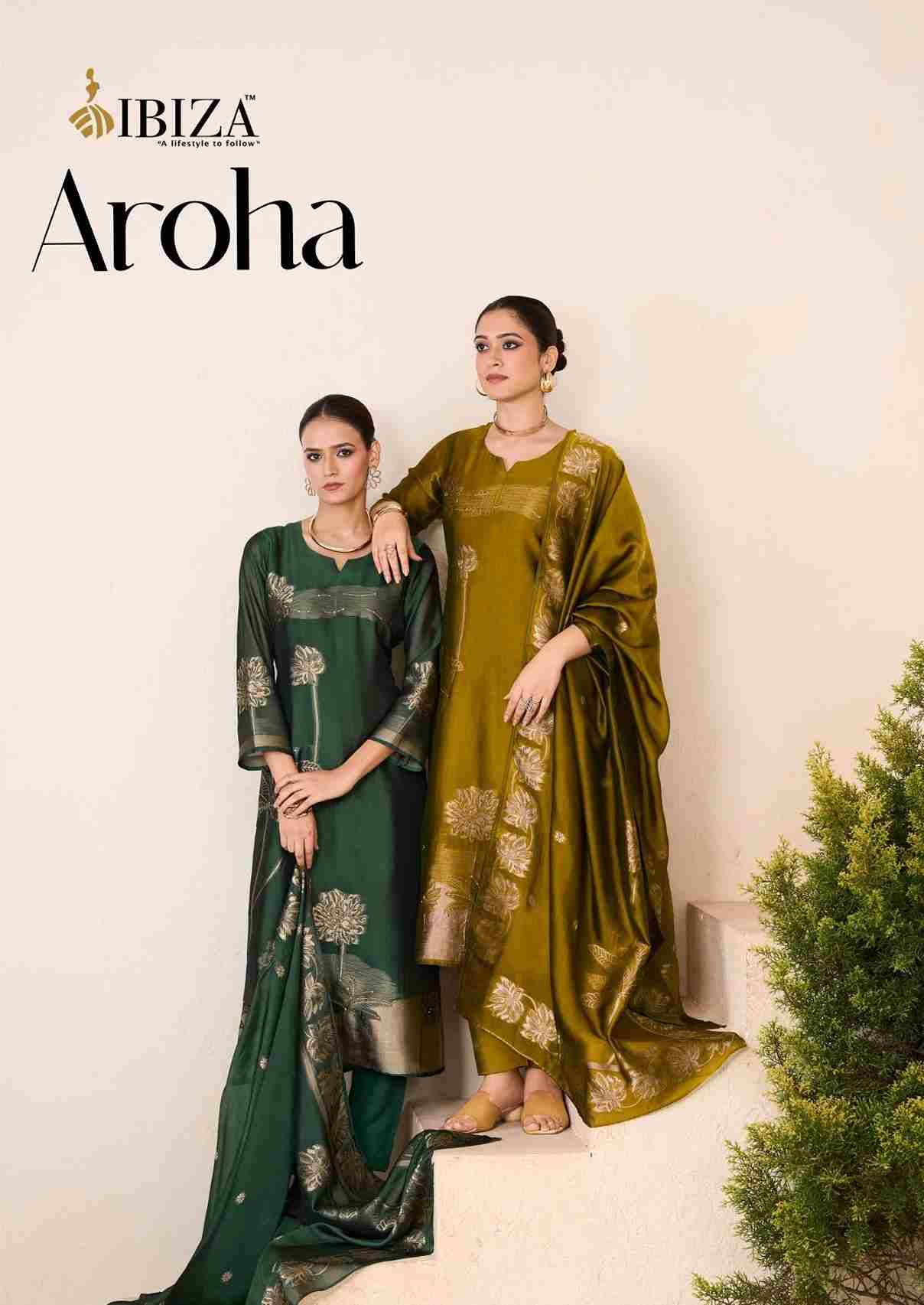 Aroha By Ibiza 2471 To 2474 Series Designer Festive Suits Beautiful Fancy Stylish Colorful Party Wear & Occasional Wear Pure Silk Jacquard Dresses At Wholesale Price
