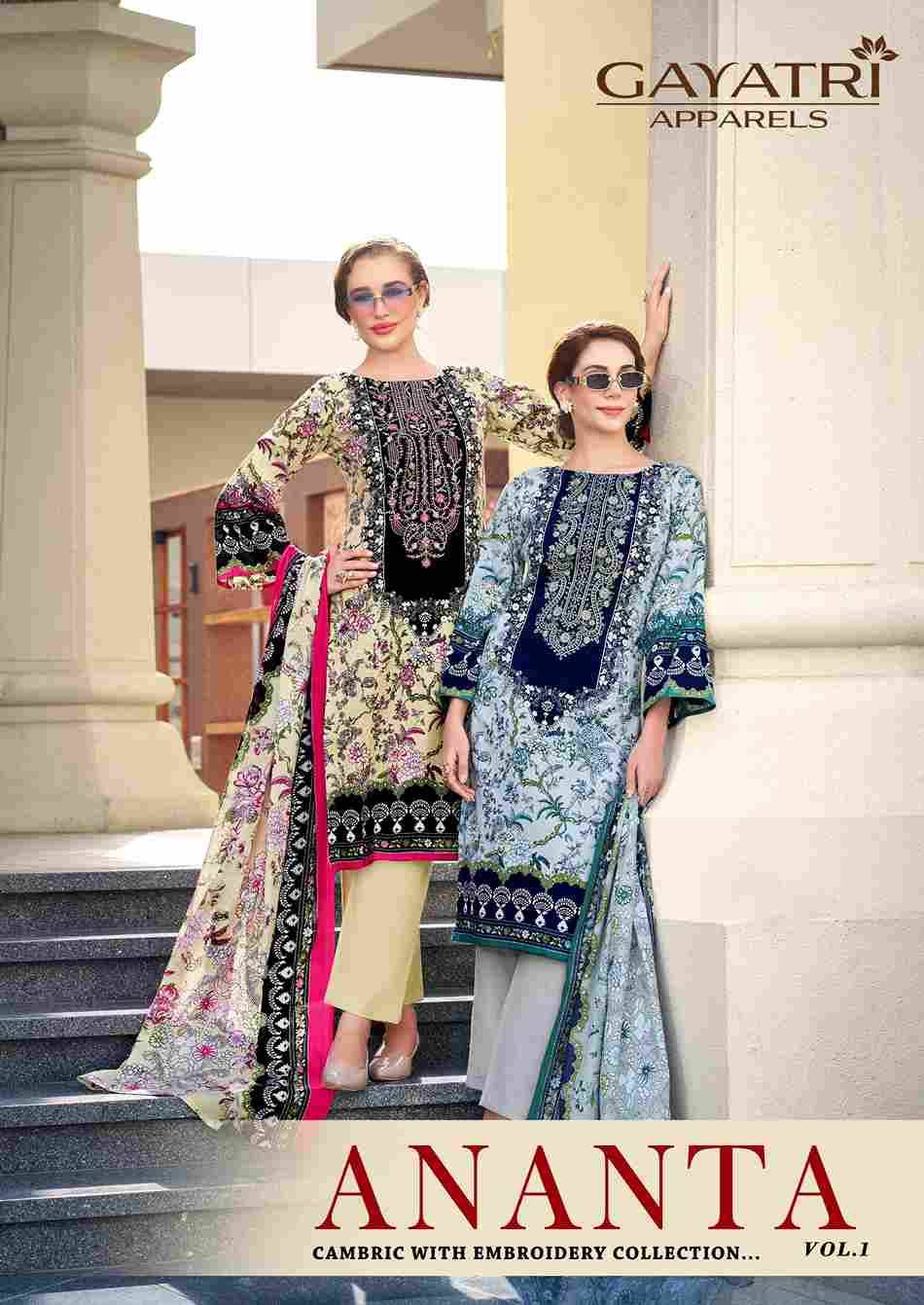 Ananta Vol-1 By Gayatri 1001 To 1008 Series Designer Stylish Fancy Colorful Beautiful Party Wear & Ethnic Wear Collection Cambric Cotton Dresses At Wholesale Price