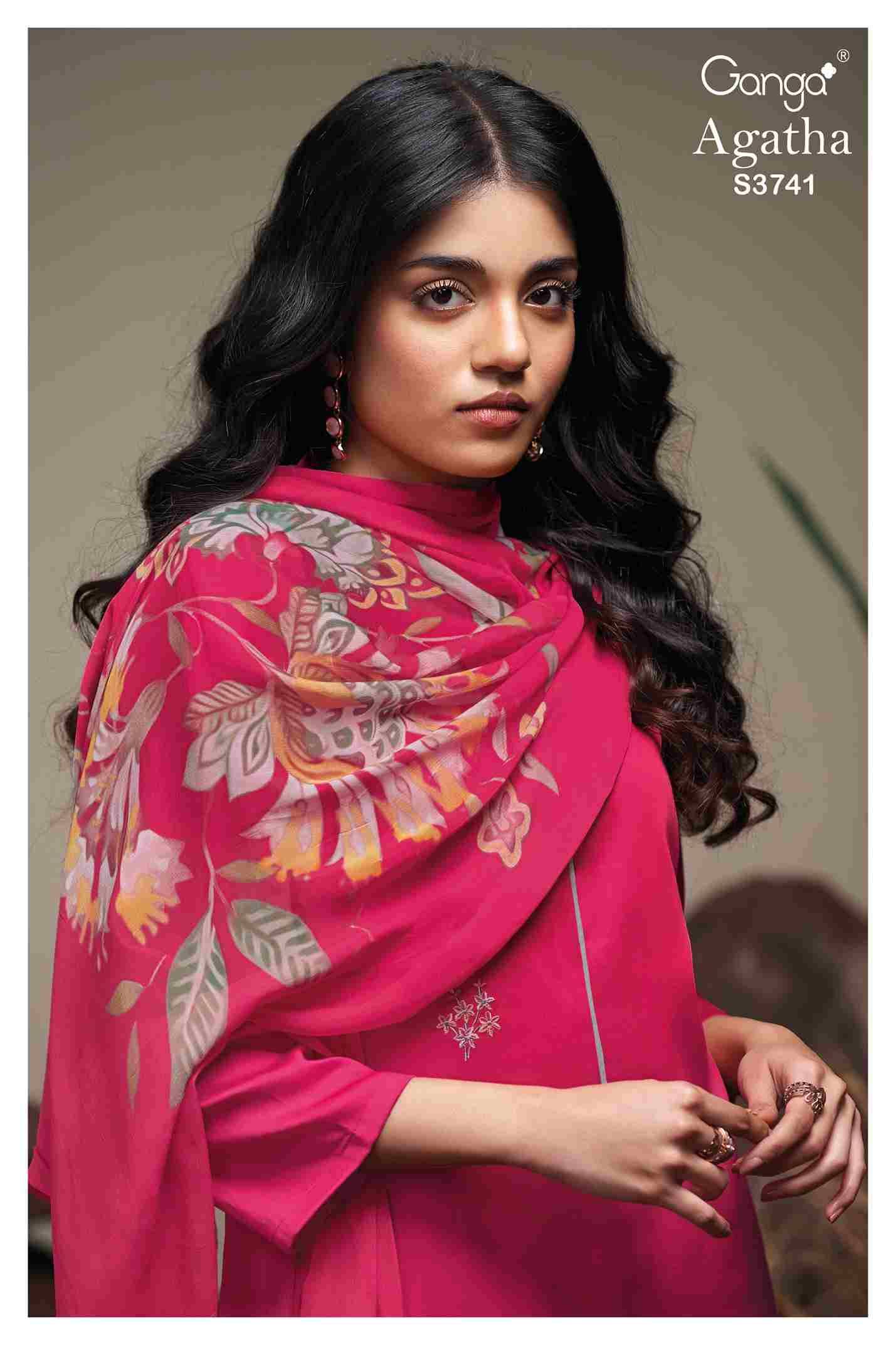 Agatha-3741 By Ganga Fashion 3741-A To 3741-D Series Beautiful Festive Suits Colorful Stylish Fancy Casual Wear & Ethnic Wear Pure Cotton Satin Dresses At Wholesale Price