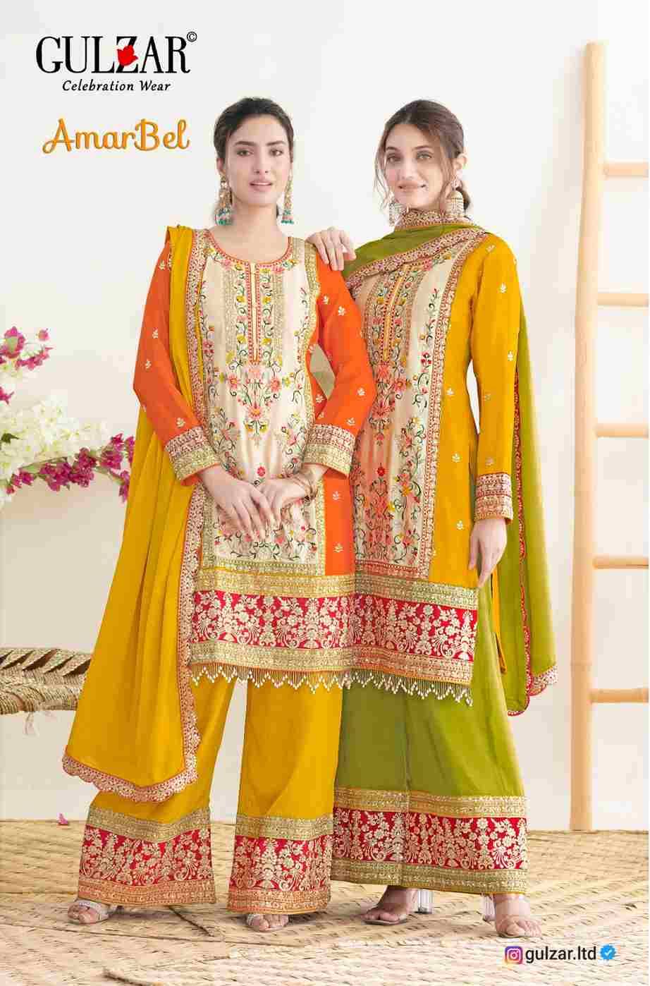 Amber Bel By Gulzar 2911 To 2912 Series Beautiful Festive Suits Colorful Stylish Fancy Casual Wear & Ethnic Wear Chinnon Dresses At Wholesale Price
