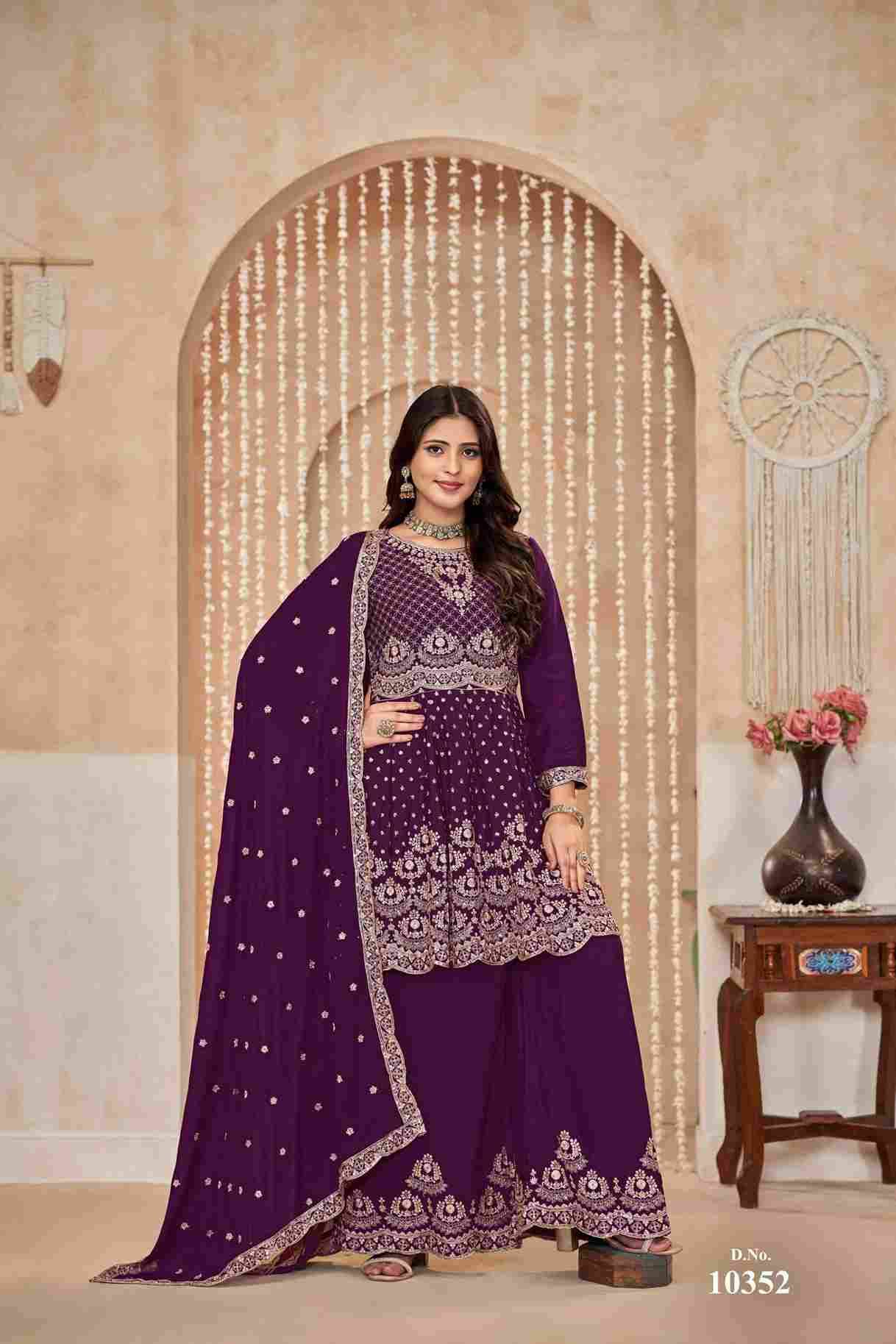 Anjubaa Vol-35 By Fashid Wholesale 10351 To 10354 Series Designer Sharara Suits Beautiful Fancy Colorful Stylish Party Wear & Occasional Wear Chinnon Dresses At Wholesale Price