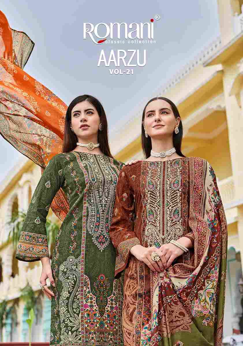 Aarzu Vol-21 By Romani 1112-001 To 1112-008 Series Beautiful Festive Suits Stylish Fancy Colorful Casual Wear & Ethnic Wear Soft Cotton Print Dresses At Wholesale Price