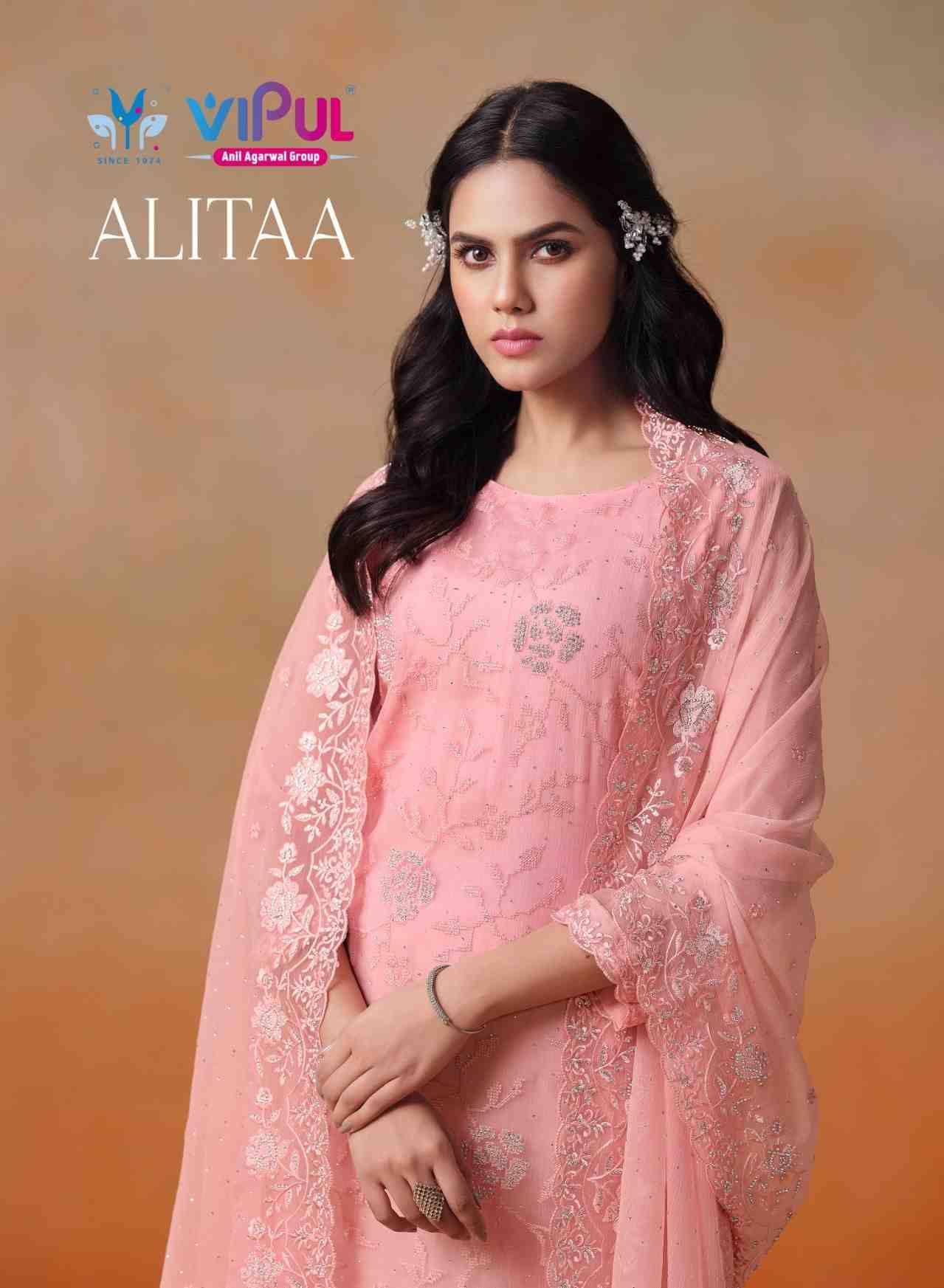 Alitaa By Vipul Fashion 6441 To 6446 Series Indian Traditional Wear Collection Beautiful Stylish Fancy Colorful Party Wear & Occasional Wear Chiffon Sarees At Wholesale Price