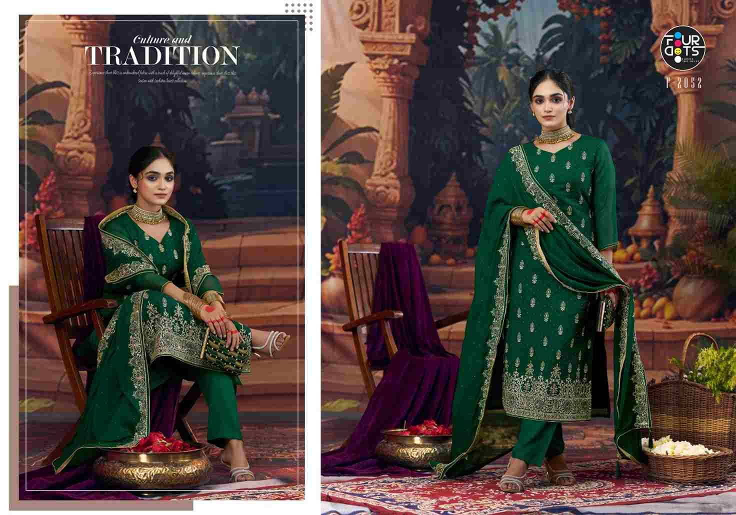 Bindu By Four Dots 2051 To 2054 Series Designer Stylish Fancy Colorful Beautiful Party Wear & Ethnic Wear Collection Organza Dresses At Wholesale Price