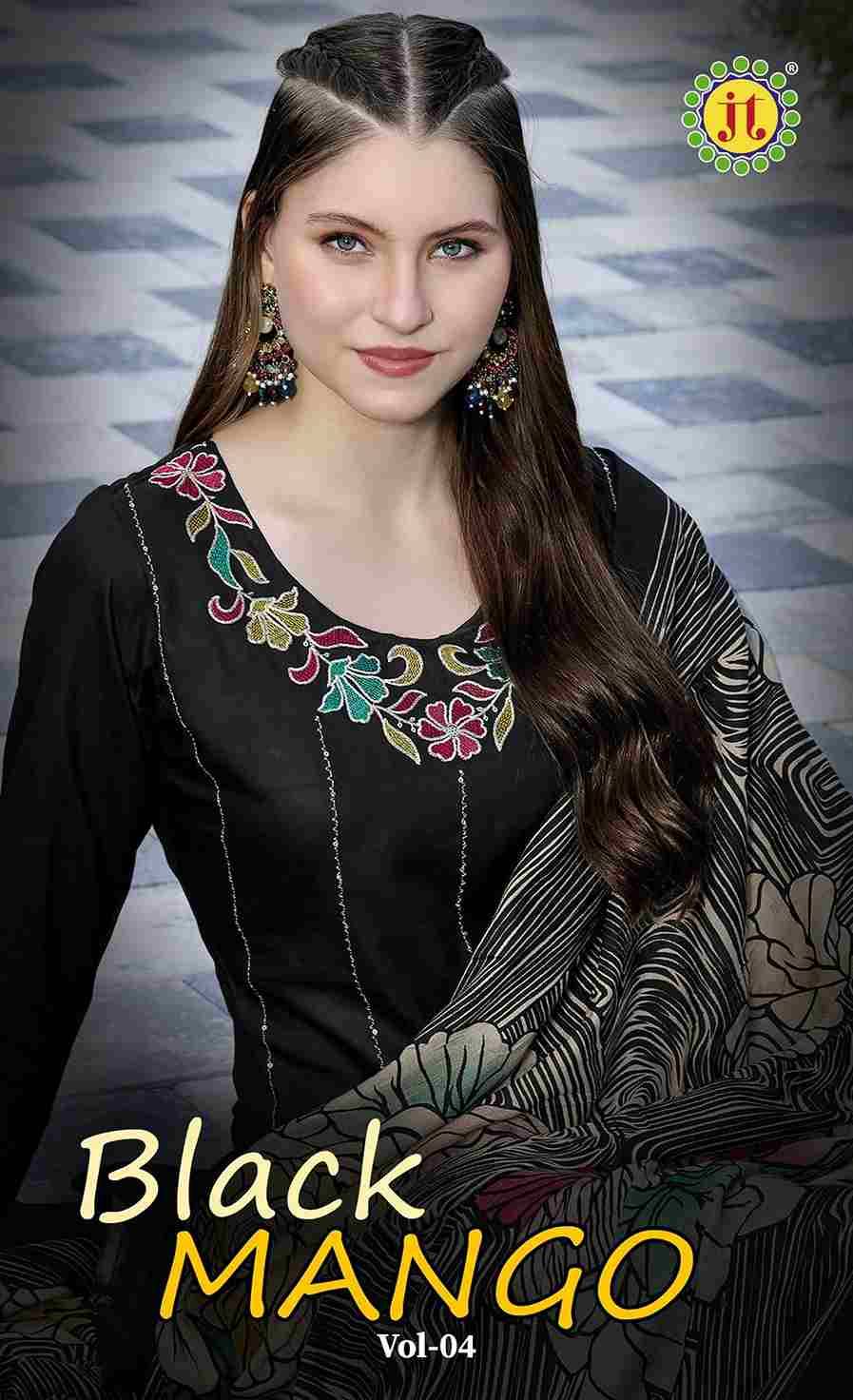 Black Mango Vol-4 By JT 4001 To 4005 Series Beautiful Festive Suits Colorful Stylish Fancy Casual Wear & Ethnic Wear Rayon Dresses At Wholesale Price